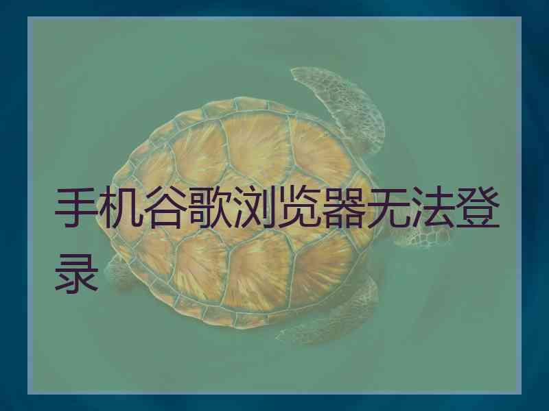 手机谷歌浏览器无法登录